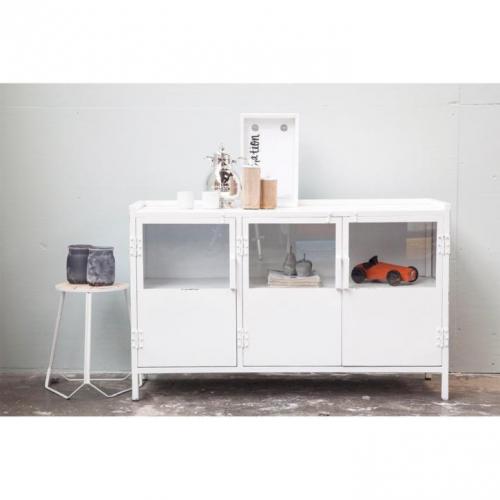 Industrieel Dressoir Glas Wit Nu €339,- Bij Giga Meubel