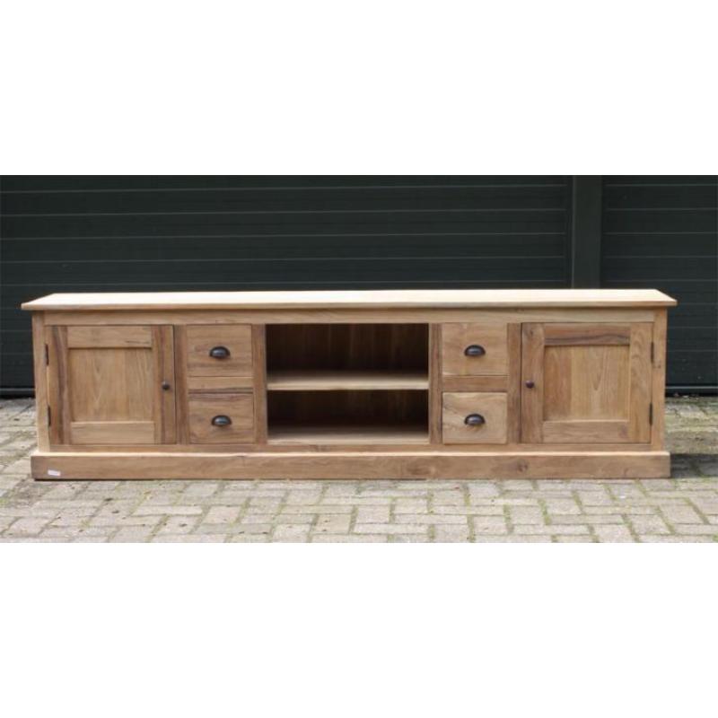 TV meubel van teakhout 180cm breed te koop bij Indoteak