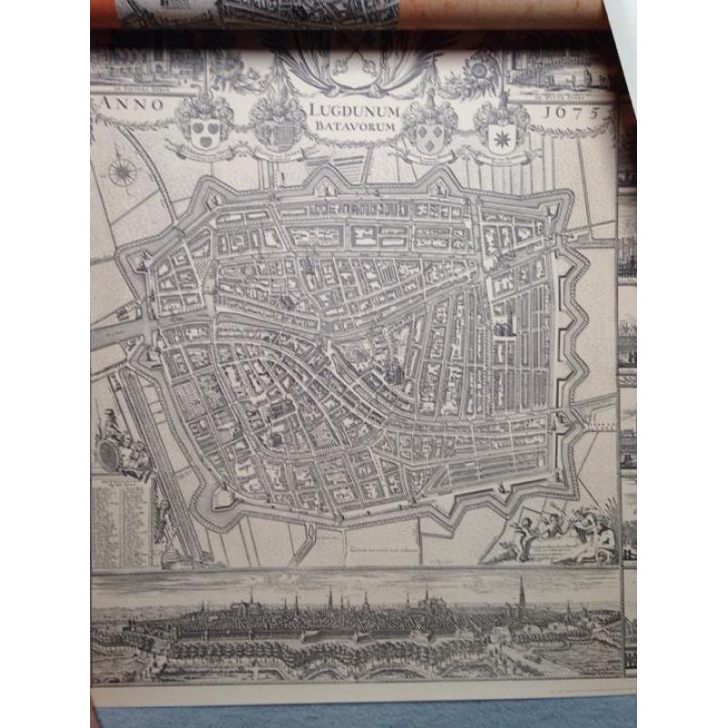 Stadskaart van Leiden, reproductie van 17e eeuw