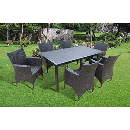 7-Delig Luxus Aluminium Polyrattan Tuinset "Bukatchi