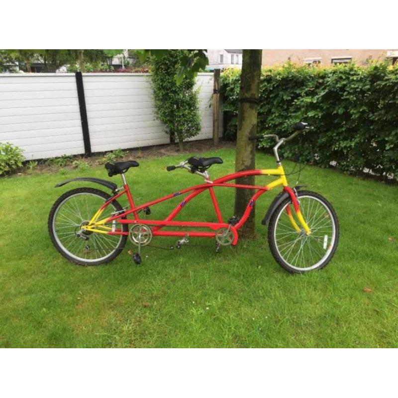 Rood / Gele tandem. 6 versnellingen