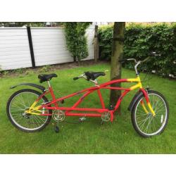 Rood / Gele tandem. 6 versnellingen