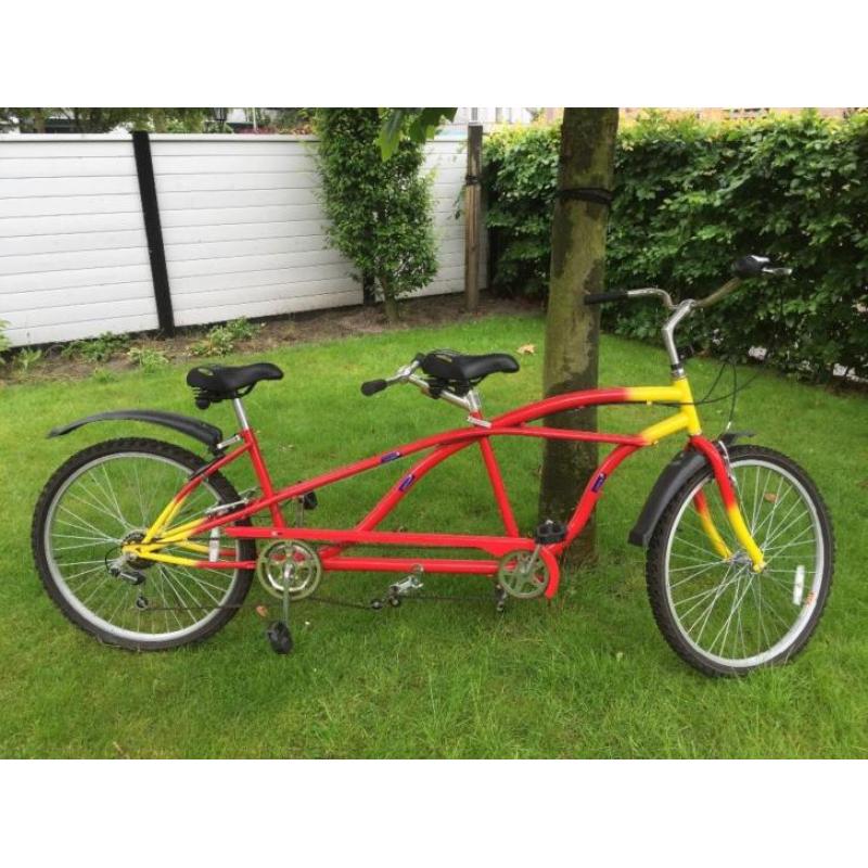 Rood / Gele tandem. 6 versnellingen
