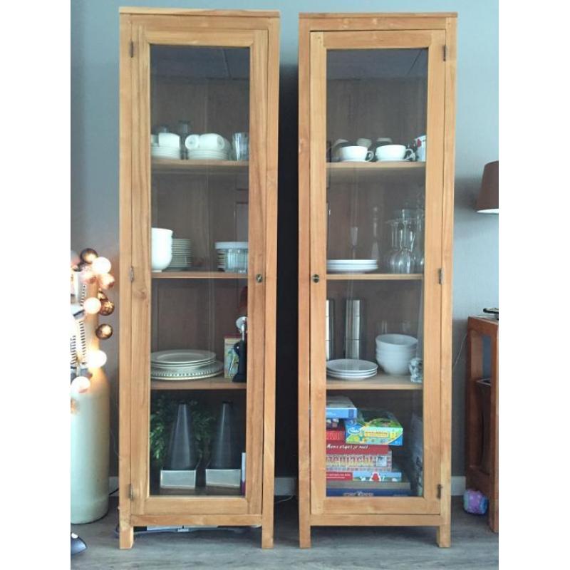 2 mooie teak houten kasten