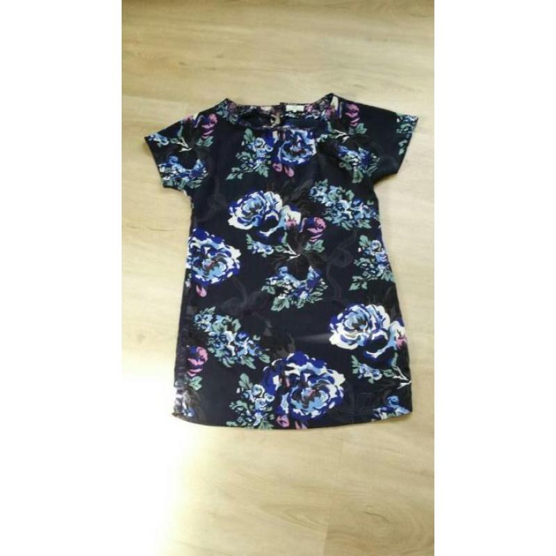 Blauwe bloemenjurk DEPT, maat S