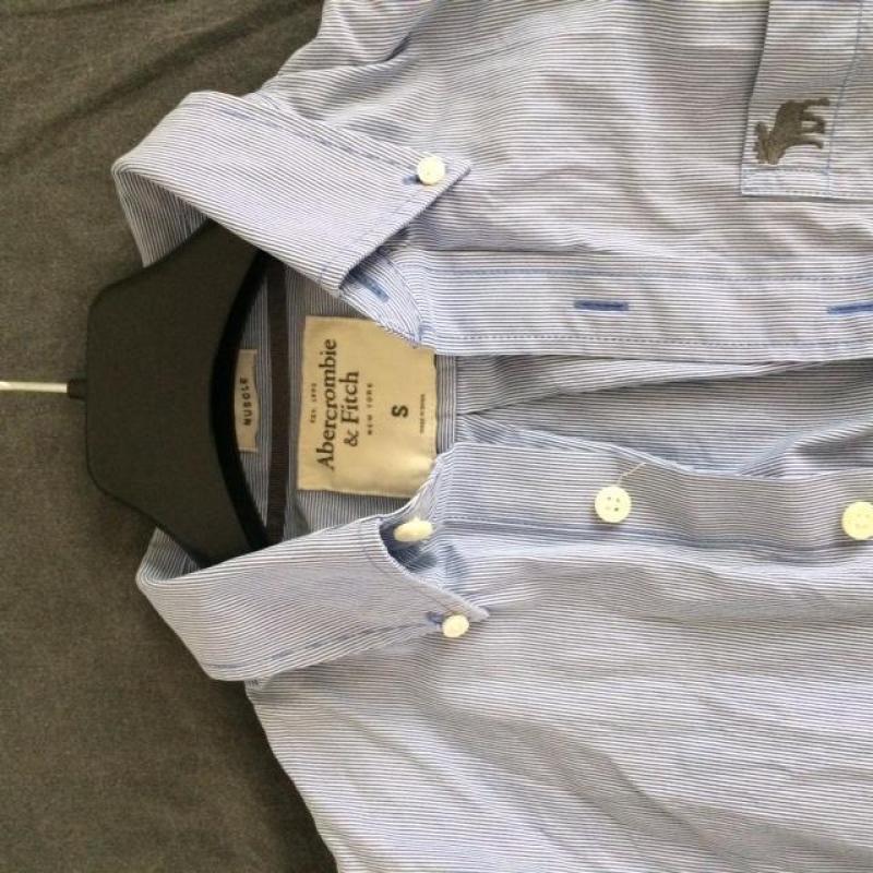Overhemd bloes blouse Abercrombie and Fitch blauw gestreept