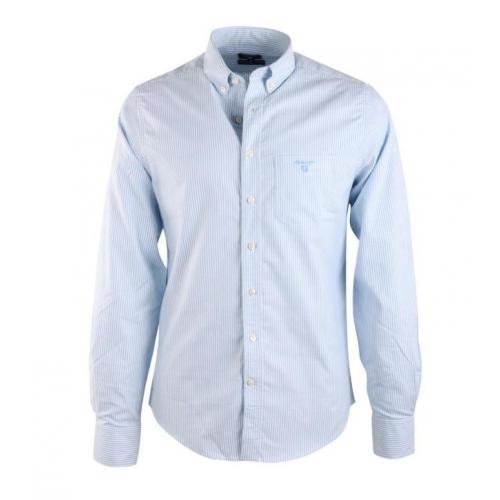 Gant Tee-off Comfort Oxford Blue Stripe - Blauw L