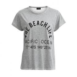 Vila Beachlife TShirt Light Grey Dames T-shirt Maat
