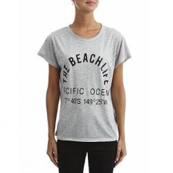 Vila Beachlife TShirt Light Grey Dames T-shirt Maat