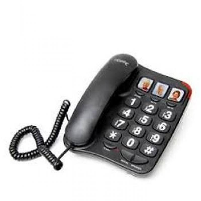Big Button Huistelefoon Topic 2 - Zwart