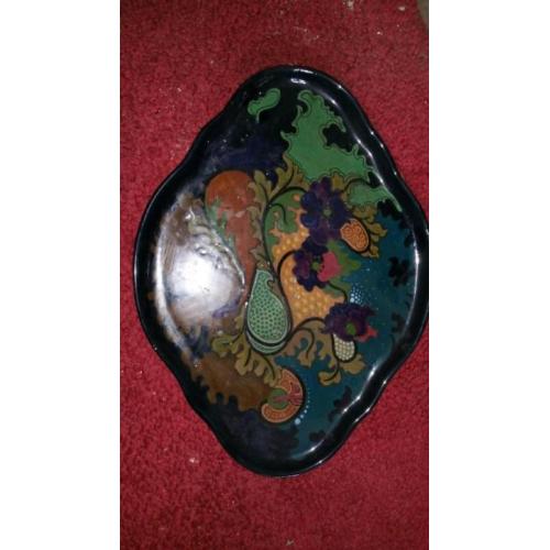 antiek aardewerk gouds plateel