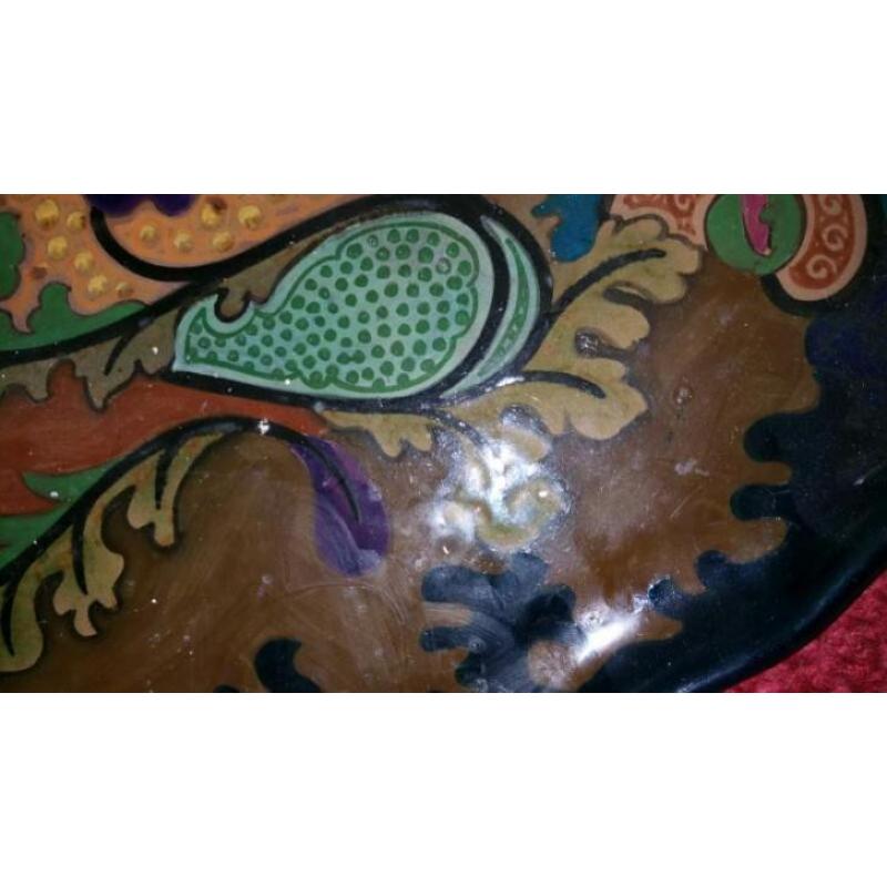 antiek aardewerk gouds plateel