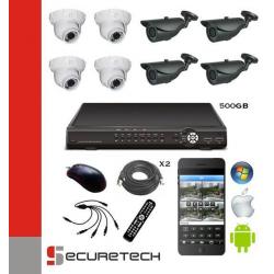 Compleet 8 Camera systeem met Dvr recorder en HDD