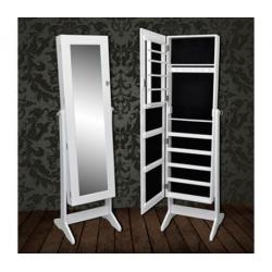 Sieradenkast met spiegel 46 x 146 cm (wit)