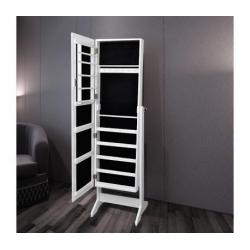 Sieradenkast met spiegel 46 x 146 cm (wit)