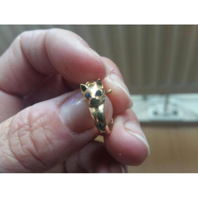 14k gouden poezen creolen