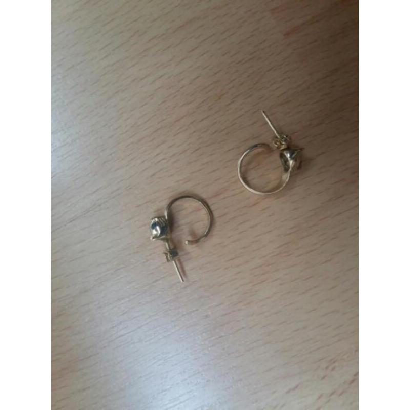 14k gouden poezen creolen