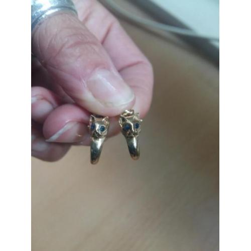 14k gouden poezen creolen