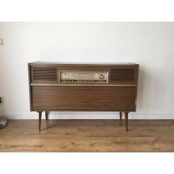 Radio kast meubel vintage platenspeler