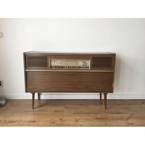 Radio kast meubel vintage platenspeler