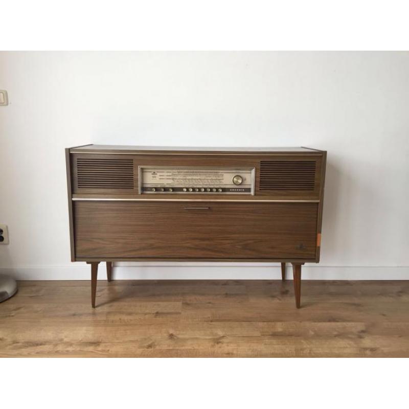 Radio kast meubel vintage platenspeler