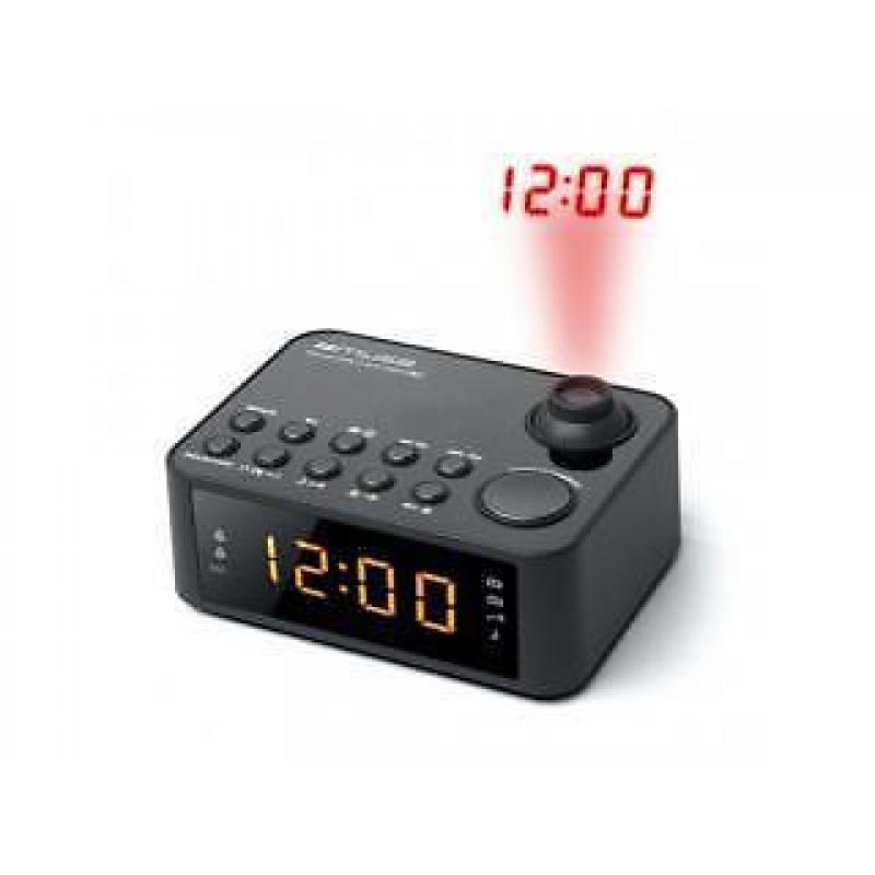 Muse M-178P Wekkerradio met Projectie Zwart
