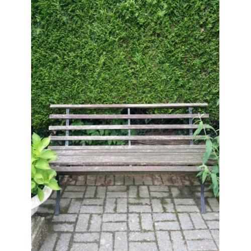 tuinbank smeedijzer met hout