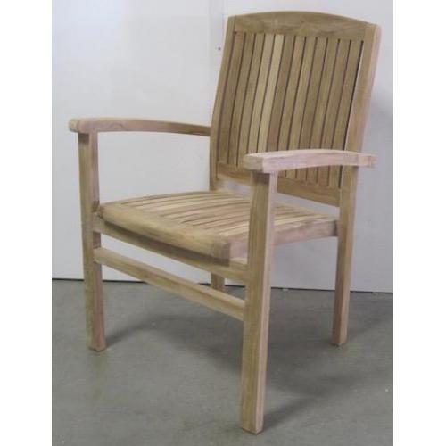 Tuinstoel, massief teak, stapelbaar - TTM Wonen Den Haag