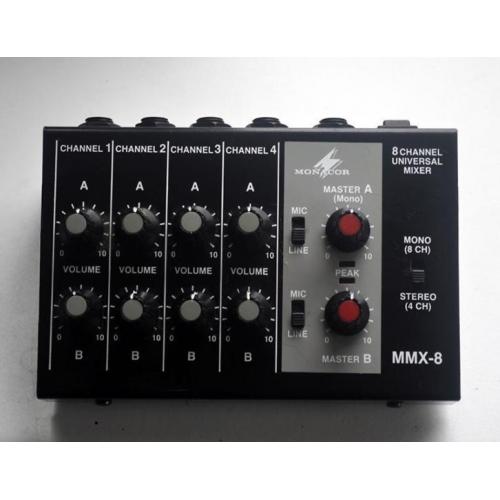 Monacor MMX-8 8-kanaals mini mengpaneel