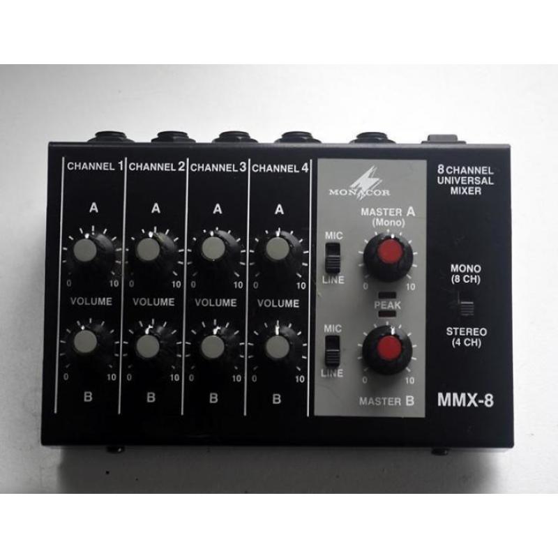 Monacor MMX-8 8-kanaals mini mengpaneel