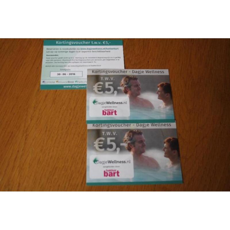 3 kortingvouchers Bakker Bart - dagje wellness