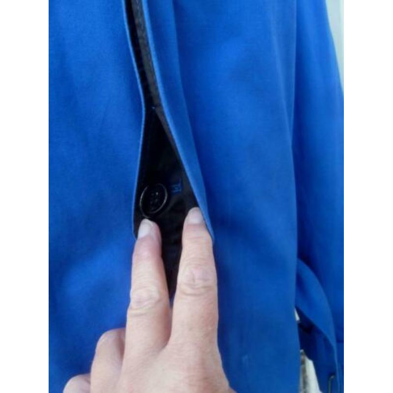 Kobaltblauwe trenchcoat M=40 Mango zomerjas blauwe jas zgan