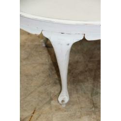Prachtige oude nostalgische witte ovale salontafel 125x77x48