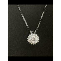 Zilveren ketting met royale zirkonia hanger