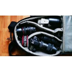 CANON 70D incl 4 lenzen en flitser