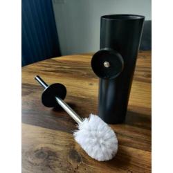 Saniclear Nero toiletborstel met wandhouder mat zwart