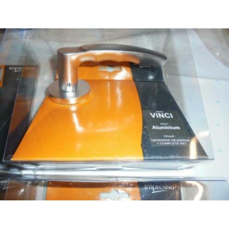 5x deurklink set type vinci kleur aluminium incl verzenden