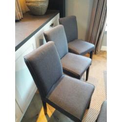 Set van 4 antraciet stoelen. Eetkamer stoelen.