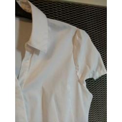 Retro blouse, wit, pofmouwtjes