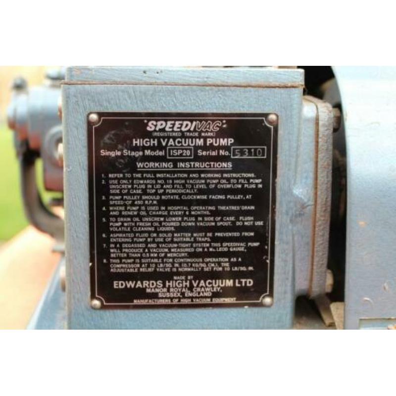 Speedyvac vacuumpomp