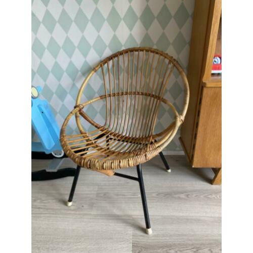 Rotan rieten rohe kinderstoeltje stoeltje vintage retro