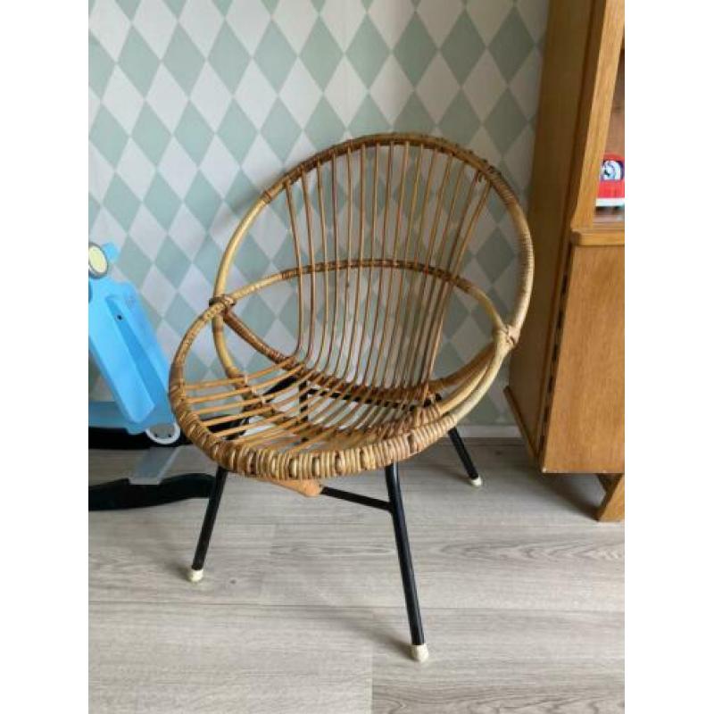 Rotan rieten rohe kinderstoeltje stoeltje vintage retro