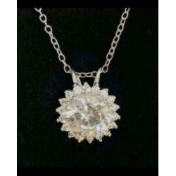 Zilveren ketting met royale zirkonia hanger