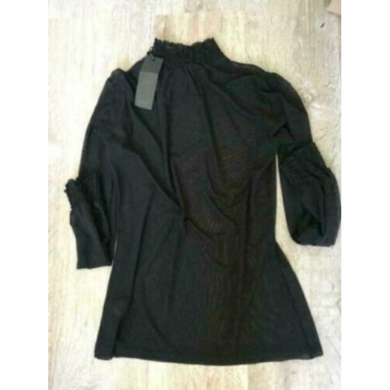 Mesh top zwart maat s