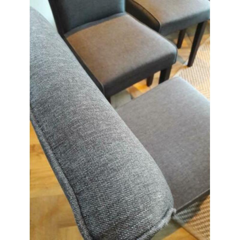 Set van 4 antraciet stoelen. Eetkamer stoelen.