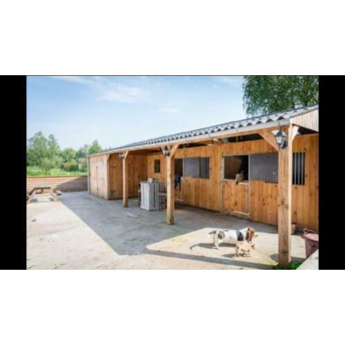 Houten paardenstal / tuinhuis 11m x 6m (zelf afbouwen)