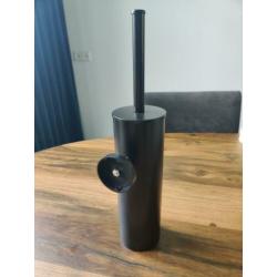 Saniclear Nero toiletborstel met wandhouder mat zwart