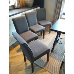 Set van 4 antraciet stoelen. Eetkamer stoelen.