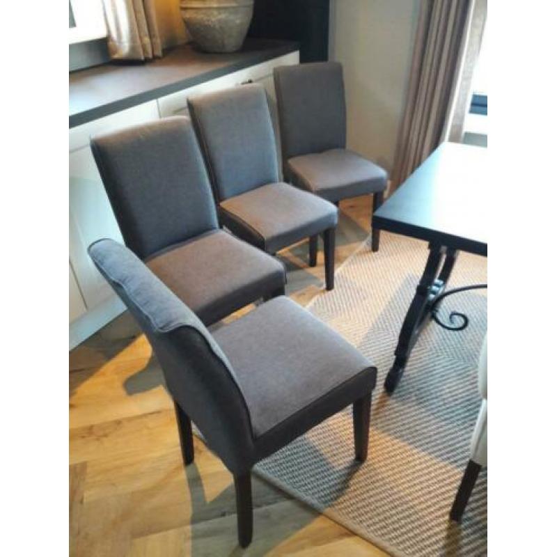 Set van 4 antraciet stoelen. Eetkamer stoelen.