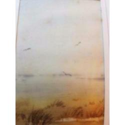 Zijde aquarel Wimmy Barf 1990 textiel kunst